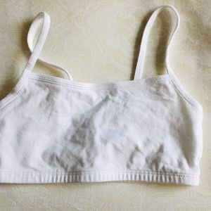 white sports bra